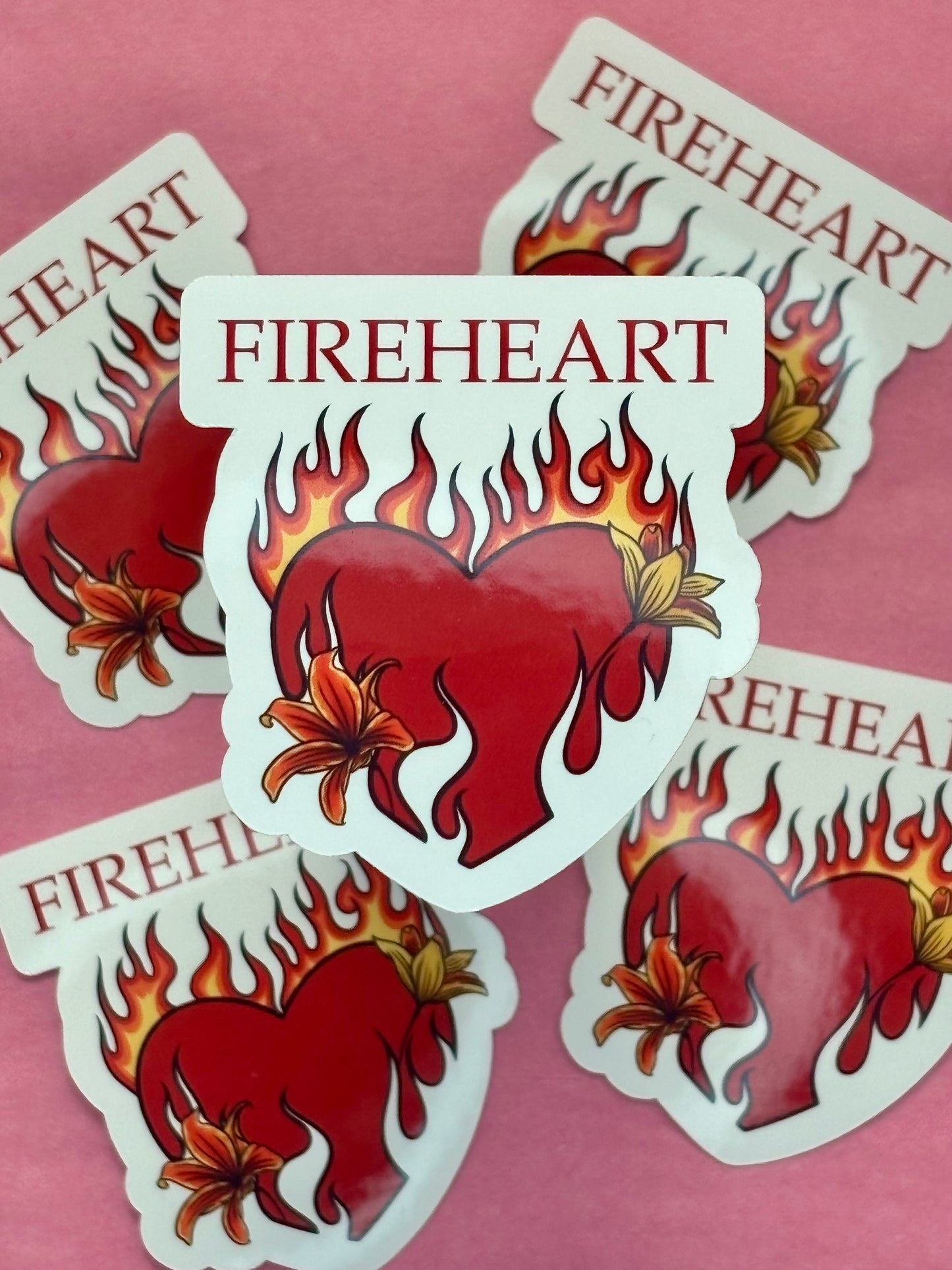 FIREHEART Throne of Glass Sticker